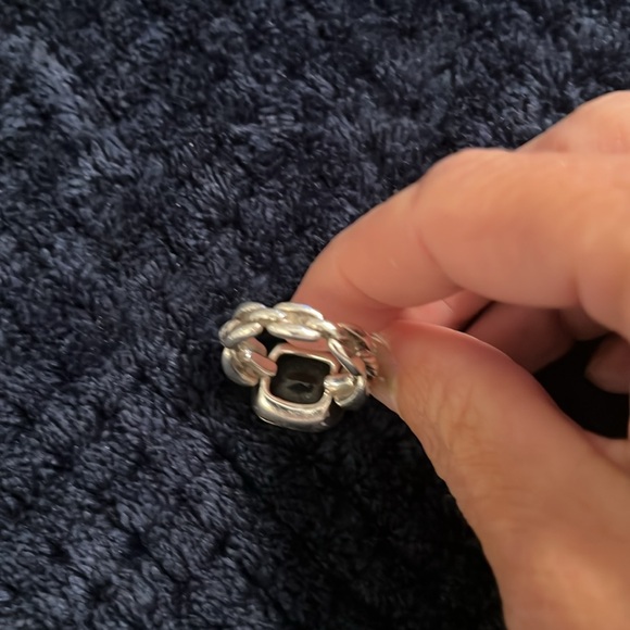 David Yurman -925-750 smokey quartz cable linked ring. - Picture 4 of 8